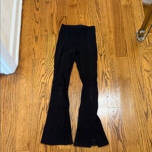 Zara Black Ribbed Flare Leggings